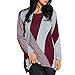 Produktbild Hanomes Damen Pullover, Herbst Damen Pullover Rundhalsausschnit Sweatshirt Mode Patchwork Farbblock Tops Lose Langarm T Shirt Bluse