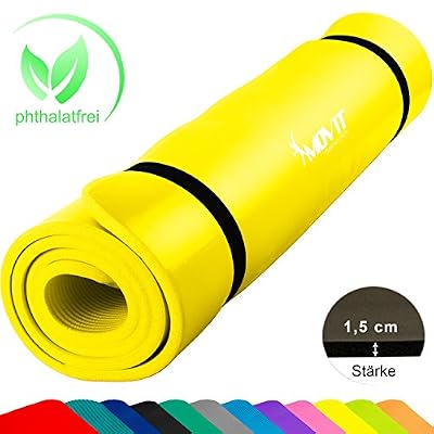 Movit® - Tapis de Sol pour Pilates et Fitness - sans Phthalate - certifié SGS - Couleur Jaune - L 190 x l 100 x E 1,5 cm