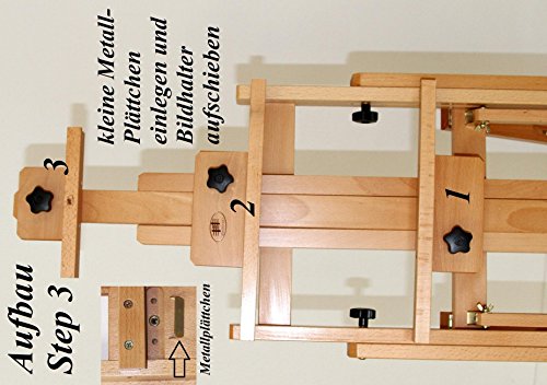 Atelier-Staffelei 131, BUCHENHOLZ, Höhe bis 230 cm, vormontiert – kein Bausatz ! - 8
