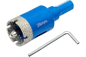 Teronbeta Punte per Trapano Diamantate 28mm con Punte Guida di Centraggio, professionale Vacuum Brasato Sega a Tazza Diamantata per piastrelle, porcellana, vetro, marmo e ceramica