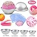 Produktbild Buluri Badebomben-Form, 4 Sätze Metall Hand Seifenform + 100 Stück Schrumpffolie Taschen + Mini Sealer für DIY handgemachte Badekugeln und Seifen (8 PCS)