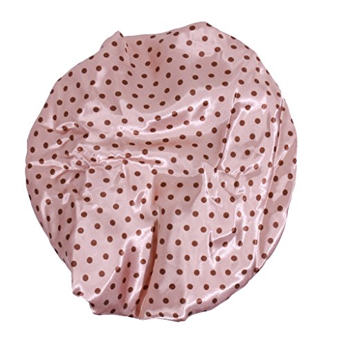 Waterproof Womens Shower Cap Cap Bath Shower Reusable Clear Satin Hair Cover - 7 Colors - Coffee