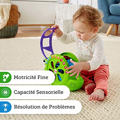 Fisher-Price Mon Ami l'Escargot Jouet Bébé pour Apprendre les Formes, les Chiffres et les Couleurs, avec 10 Musiques, 6 Mois et Plus, FRB87 – Image 7