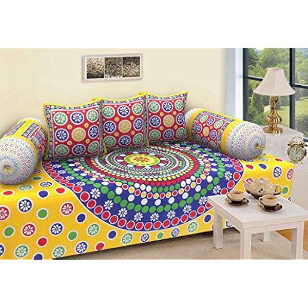 Buy Orchid Homz Jaipuri Peacock Print Pure Cotton Diwan Set for
