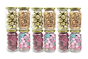 Satyam Kraft Round Glass Jar and Container(400 ml) with Rust Proof Air Tight Lid (8)