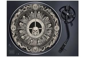 Rock On Wall - Feutrine pour Platine Vinyle 33T - Skull Wheel - 2mm d'épaisseur - Fabriquée en Europe