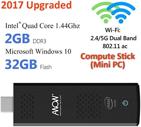 Intel Windows 10 Mini Compute Stick - AWOW Mini Desktop PC Intel Quad Core X5 Z8350 2GB RAM 32GB Storage ,With Build-in Dual Band Wifi ,802.11./ac.Working Gaming Entertainment PC
