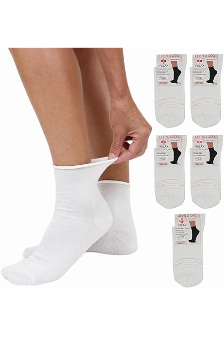 Calzini Donna Leon D'Oro Cotone Made In Italy - 3 Paia Senza Elastico, Comodi E Leggeri - Foto 3