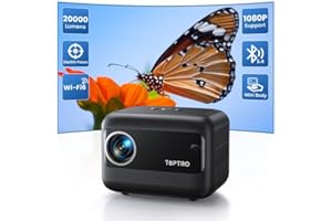 TOPTRO Mini Projecteur Portable Focus Électrique, 20000 Lumens Videoprojecteur Portable 1080P Full HD WiFi6 Bluetooth 5.4 Projecteur 4K, Rétroprojecteur Home Cinéma avec iOS/Android/PC/HDMI/TV Stick