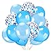 Produktbild Howaf 40 Stück 12 Zoll Konfetti Ballons Luftballon blau Weiss Latexballons Luftballons Heliumballons für Hochzeit Geburtstag Party Dekorationen, Babyparty, Valentinstag, Graduierung, Brautgeschenke