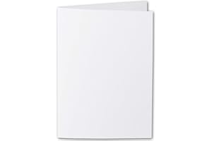 ARTOZ Lot de 50 cartes pliantes DIN B6 - Blanc fleuri (blanc) - 120 x 169 mm - Cartes pliantes vierges - Cartes à personnaliser avec nervures Egoutter élégantes - Série 1001