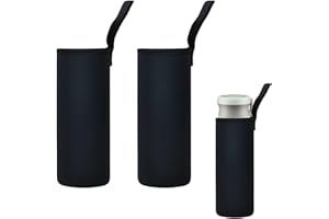 Yewseas 2 PCS Flaschenhülse Neopren Beutel, Schwarz, Isolierte Thermo-Hüllen für 750ml Flaschen, Perfekt für Outdoor-Sportarten, Camping, Wandern und Reisen, Praktische Flaschenbeutel für Getränke
