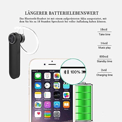 Auriculares Bluetooth DOY Manos Libres Bluetooth Oreja con Mic 18 horas de tiempo de conversaci n y 800 Horas en espera para Trabajar para iPhone Samsung y otros dispostivos Bluetoot--Negros reviews Auriculares Bluetooth DOY Manos Libres Bluetooth Oreja con Mic 18 horas de tiempo de conversaci n y 800 Horas en espera para Trabajar para iPhone Samsung y otros dispostivos Bluetoot--Negros