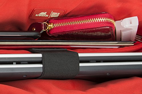 RIVACASE Tasche f  r Laptops bis 15 6    - Elegante Schultertasche f  r Damen aus hochwertigen PU-Leder und viel Stauraum - Schwarz