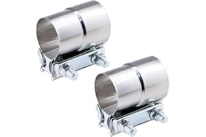 BEYGIH Edelstahl Auspuffschell, Auto Auspuff Rohrverbinder schellen Abgasanlage bügelschelle klemmen auspuffschellen rohrschelle 50 57 63 76mm Dichtungen halter reparatur set 2 Stück (3Zoll-76mm)