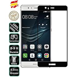 Protector de Pantalla Cristal Templado Curvo 3D para Huawei P9 Plus Negro - Movilrey