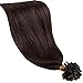 100S Strands 18" 20" 22" Pre Bonded Hair Extensions Keratin U Tip Nail Remy Human Hair Straight, 18"-50g, 02# Dark Brown