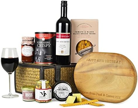 Personalised Wooden Cheese Board Hamper - Luxury Wooden Cheese Board