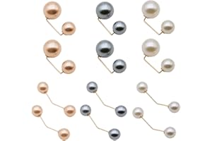 Zeayebsr 12 pezzi spilla con perline finte clip collare sciarpa clip doppia testa con perline scollo spilla maglione vestiti maglione cappello borsa decorazione perline artificiali (3 colori)