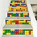 Produktbild Gwell Treppen-Wandaufkleber für Zuhause, entfernbar, selbstklebend, aus Vinyl, Vinyl, Lego Bricks Design, 18cm*100cm, 6 pieces