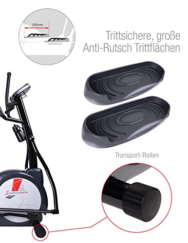 Sportstech CX630 Profi Crosstrainer Elliptical mit elliptischem Bewegungsablauf, Schwungmasse 21 KG, 4x HRC – 20 Trainingsprogramme – 24 Widerstand Stufen – Heimtrainer Ergometer Ellipsentrainer Stepper - 8
