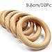 Produktbild Mamimami Home 10pcs 98mm Hölzerner Beißring Armband Runde Unfertige Hölzerne Ringe für DIY Natürlicher Hölzerner Toss Ring für Anstrich Weihnachtsgeschenk