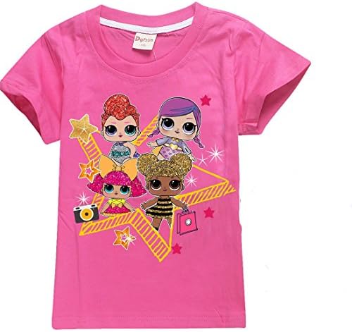ZFFSD Kids Girls T Shirt Short Sleeve Children t Shirts for Girl top Clothes (red, 4-5Year)