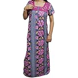 Indiatrendzs Women Nighty Hosiery Floral Sleepwear