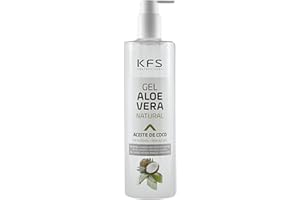 KFS PROFESSIONAL Aloe vera puro gel natural con aceite de coco. Absorción inmediata y agradable textura no grasa. Nutre, hidrata, refresca y cuida tu piel. Excelente tras depilación. After sun (500 ml, Aloe vera)
