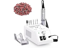 ‎WEIYI WEIYI Nagelfräser,Elektrische Nagelfräser Set, Maniküre Elektrische Nagelfeile Pediküre Nagelschleifer Feile Profi Nageldesign Nagelpflege Gerät geringem Vibration mit 6 Bohre 106 Schleifhülsen
