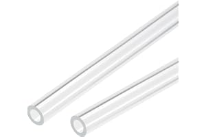 sourcing map 2 Stück PVC Transparent Rohr, Innendurchmesser 8mm Durchmesser 12mm LÄNGE 250mm Acryl Kunststoffrohr für Lampenbau, Stehlampen, Möbel
