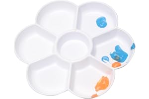 HOTMNTY Tavolozza di Fiori, Tavolozza per Pittura in Plastica, Tavolozze per Miscelare, Bianca Tavolozza dei Colori Tavolozza di Vernice Vassoio di Miscelazione Palette di Pittura in Plastica, 17 cm, 1 Pezzo