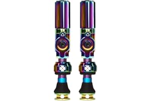 MUC OFF Muc-Off Big Bore Hybrid Tubeless Valves - Maximum Air Flow CNC Aluminium Valve System - Coreless Design for Presta Rims - Fast Inflation and Sealant Fill - Iridescent, 45mm