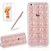 Produktbild Transparent Silikon Hülle für iPhone 6S Plus, Girlyard Elegant Handgefertigte Echte Blumen Muster mit Liebe Herz 3D Design Schutzhülle Ultradünne Weiche Crystal Clear TPU Case Antirutsch Stoßfest für iPhone 6 Plus/ iPhone 6S Plus (5.5 Zoll)