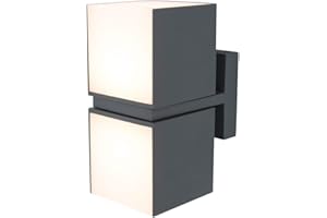 ECO LIGHT LUTEC LED Außenwandleuchte CUBA, moderne Wandlampe aus Gussaluminium in Anthrazit, um je 350° drehbare Leuchtkuben, vielseitige Außenleuchte