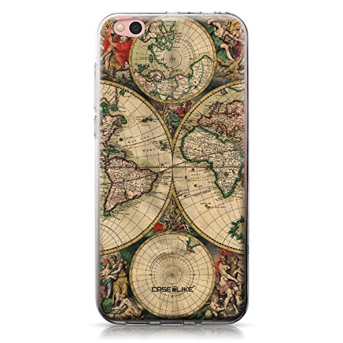 CASEiLike Mi Mix 2 case, World Map Vintage 4607 Pattern TPU Case Bumper Snap-on Back Cover for Xiaomi Mi Mix 2