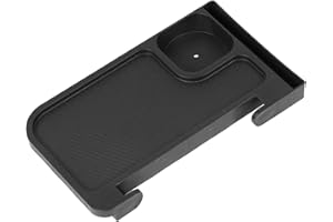 Fonowx Liegebecherhalter, Getränkehalter mit Steckplatz für Mobile Geräte, Mehrzweck-Klappstuhl-Tablett für Rasen, Wandern, Strand, Camping, Terrassenstuhl, Schwarz