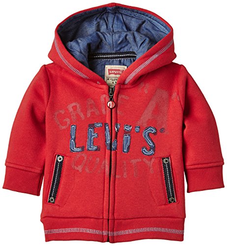Levi's Baby-Boys Levy Hoodie, Red, 3-6 Months (Manufacturer Size:6 Months)