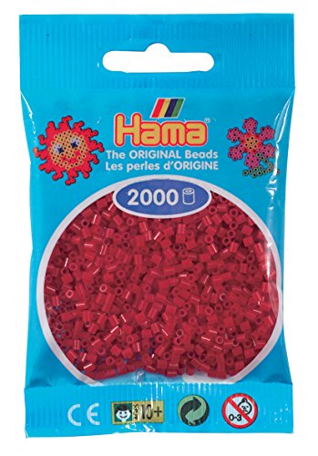 DAN Import Hama Perlen 501-22 - Mini Cuentas (2000 Unidades), Color Rojo