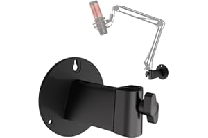 YOUSHARES Wandhalterung für Mikrofonarme - Platzsparende Tischklemme & Frei drehbarer Wandclip aus Metall für vertikale Oberflächenmontage