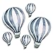 Produktbild Luvel - (m21) - 5 Stück - Watercolor Heißluftballons Sticker Wanddeko Wandbilder Wandtattoo Kinderzimmer (Blau)