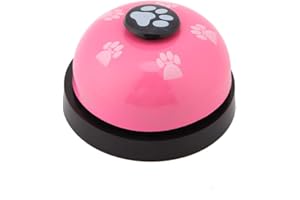 TNFEEON Campanas de Entrenamiento para Mascotas, Hierro Robusto Duradero Cute Cartoon Pet Bell Dog Puppy Pet Potty Training Bells Doggy Door Bell for Dog Cat(Rosado)