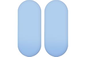 BABY COMFORT Lot de 2 draps-Housses en Jersey 100% Coton pour couffin/bébé de Forme Ovale (Bleu)