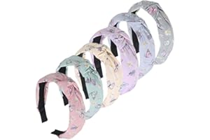 AIZIYIN Stirnbänder für Damen mit Blumen bedrucktes Stoff-Haarband, elastischer Knoten-Stirnband, Haarschmuck für Frauen und Mädchen (6SmallButterfly)