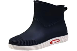 MEYTUDOCK Gummistiefel Damen Halbhoch Rutschfeste Regenschuhe Atmungsaktiv Wasserdicht Chelsea Gummistiefel Sommerstiefeletten Reitsportschuhe Mit Absatz Kurz Breite Gummistiefeletten Gartenschuhe Schneestiefel