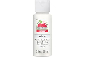 APPLE BARREL Plaid Acrylic Paint, White, 59.1 ml (Pack of 1)