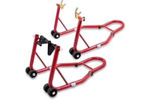 ‎BITUXX BITUXX Motorradständer hinten & vorn Motorrad Montageständer Transportständer Rot Belastbar bis 250 kg pro Ständer