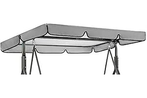 QOXEZY Swing Top Cover, Swing Chair Canopy Replacement For Garden Courtyard Waterproof Outdoor Furniture Dust Cover Balcony Sunshade(Gray 195x125x15cm)