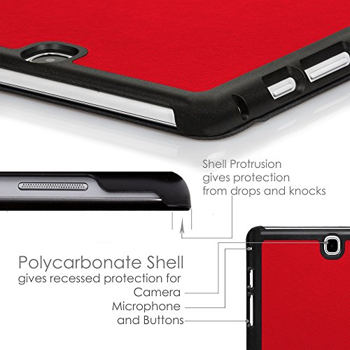 Forefront Cases® Neue Origami Leder Hülle / Tasche / Case / Cover für Samsung Galaxy Tab A 9.7 SM-T550 (Mai 2015) – Rundum-Geräteschutz und intelligente Auto-Sleep-Wake-Funktion mit 3-JAHRES-GARANTIE VON FOREFRONT CASES – inkl. Eingabestift - 7