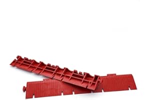 ANTIHUMEDADES Accesorio loseta reforzada: Kit 2 rampas + Esquinera PVC (Rojo, 33x5x2cm). Antihumedad, Resistente: Facilita el cambio de nivel y paso de vehículos